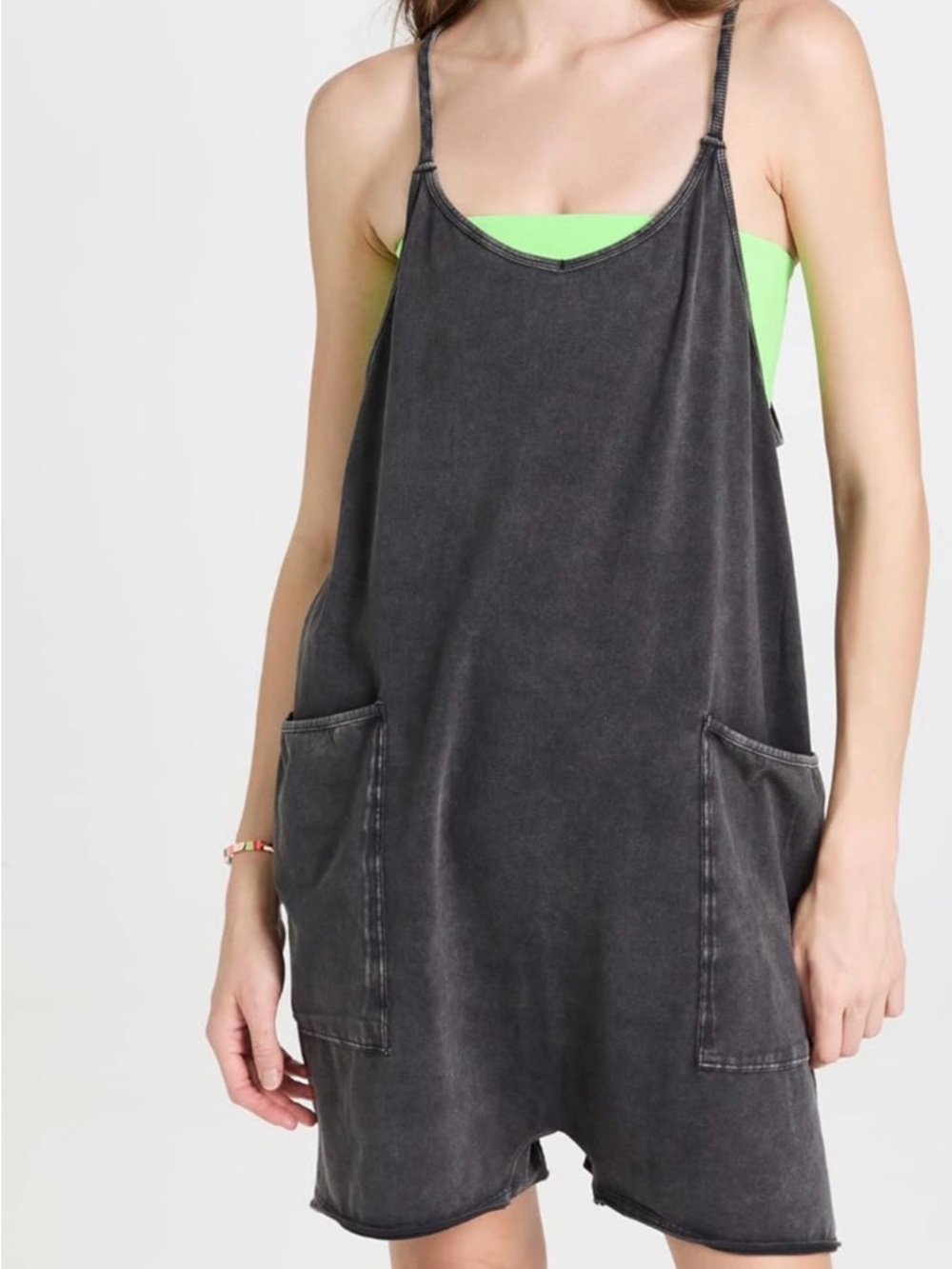 FP Movement by Free People Women's Hot Shot Romper in charcoal
